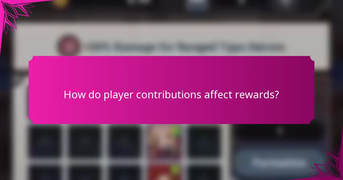How do player contributions affect rewards?
