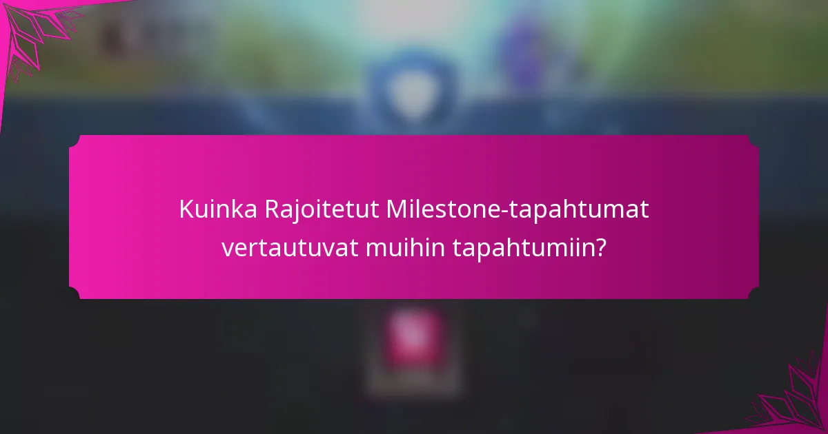 Kuinka Rajoitetut Milestone-tapahtumat vertautuvat muihin tapahtumiin?